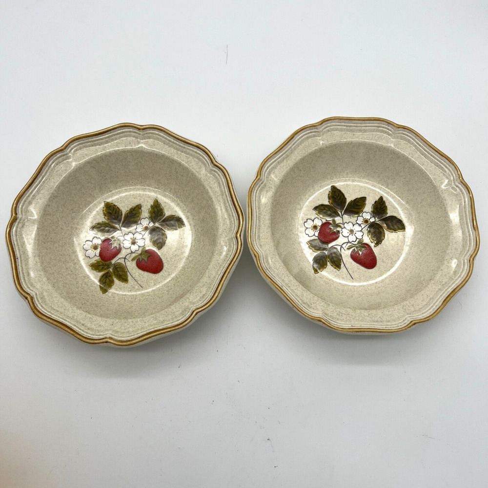 Mikasa Strawberry Festival Stoneware 9 3/4” Serving Bowl EB 801 Set of 2